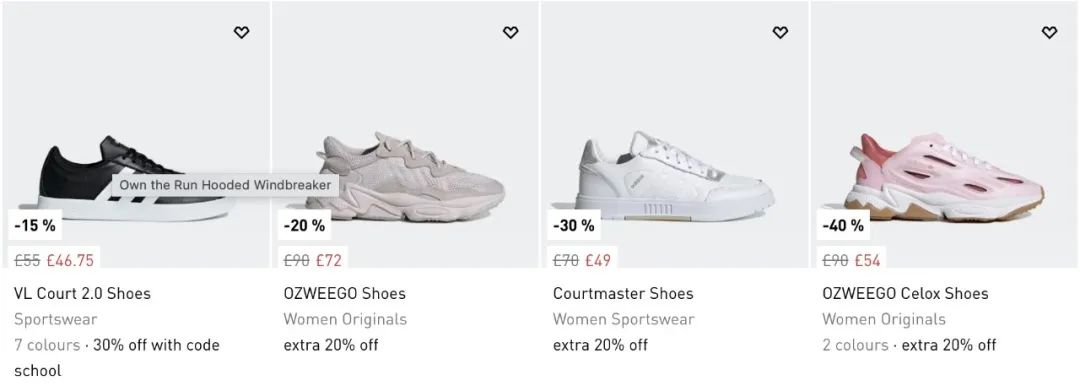 阿迪达斯Adidas开学促销季额外30%OFF